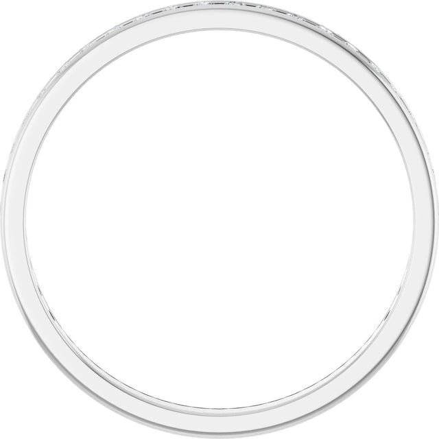 14K Gold Round Lab-Grown Diamond Channel-Set Anniversary Band – 2 mm Stones (7/8 CTW) - White Gold - view 2