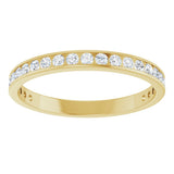 14K Gold Round Natural Diamond Channel-Set Anniversary Band – 2.25 mm Stones (1 CTW) - Yellow Gold - view 3
