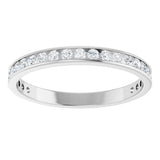 14K Gold Round Natural Diamond Channel-Set Anniversary Band – 2.25 mm Stones (1 CTW) - White Gold - view 3