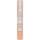 14K Gold Square Lab-Grown Diamond Channel-Set Anniversary Band – 1.75x1.75 mm Stones - Rose Gold - view 4