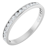 14K Gold Round Lab-Grown Diamond Channel-Set Anniversary Band – 2.25 mm Stones (1 CTW) - White Gold