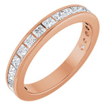 14K Gold Square Lab-Grown Diamond Channel-Set Anniversary Band – 1.75x1.75 mm Stones - Rose Gold