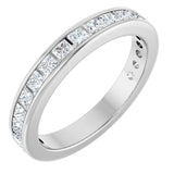 14K Gold Square Natural Diamond Channel-Set Anniversary Band – 1.75x1.75 mm Stones - White Gold