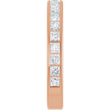 14K Gold Square Natural Diamond Channel-Set Anniversary Band – 1.75x1.75 mm Stones - Rose Gold - view 4