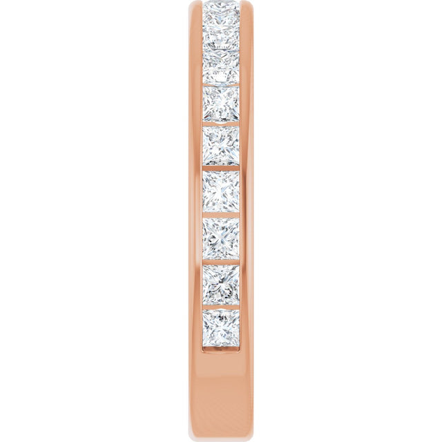 14K Gold Square Lab-Grown Diamond Channel-Set Anniversary Band – 1.75x1.75 mm Stones - Rose Gold - view 4