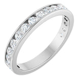 14K Gold Round Lab-Grown Diamond Channel-Set Anniversary Band – 2.5 mm Stones - White Gold