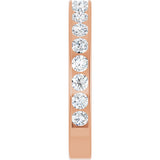 14K Gold Round Lab-Grown Diamond Channel-Set Anniversary Band – 3 mm Stones - Rose Gold - view 4