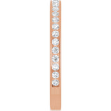 14K Gold Round Natural Diamond Channel-Set Anniversary Band – 2 mm Stones - Rose Gold - view 4