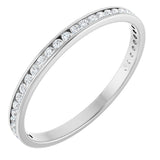 14K Gold Round Lab-Grown Diamond Channel-Set Anniversary Band – 1.7 mm Stones - White Gold