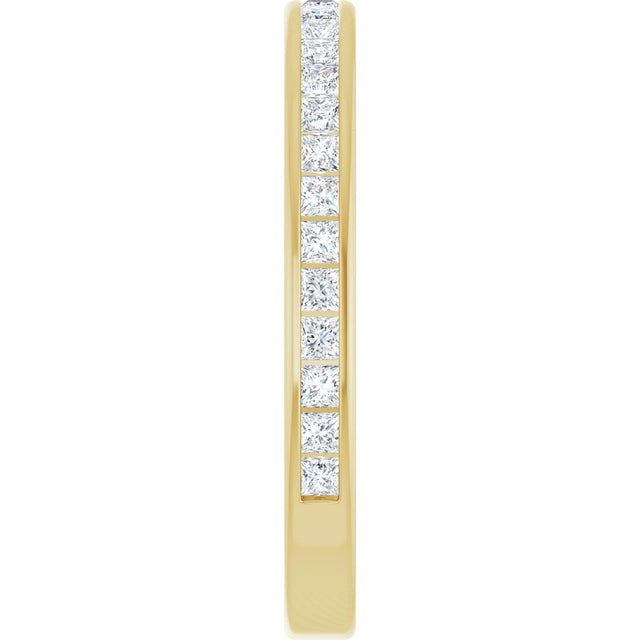 10K Gold Square Natural Diamond Channel-Set Anniversary Band – 7/8 CTW - Yellow Gold - view 4