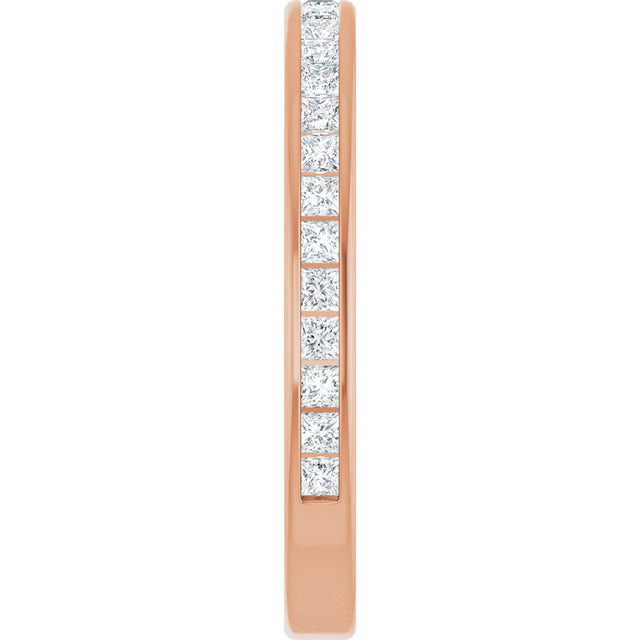 10K Gold Square Natural Diamond Channel-Set Anniversary Band – 7/8 CTW - Rose Gold - view 4