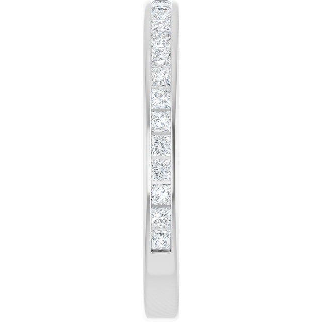 10K Gold Square Natural Diamond Channel-Set Anniversary Band – 1/2 CTW - White Gold - view 4
