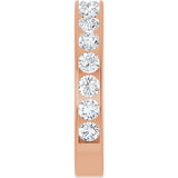 14K Gold Round Lab-Grown Diamond Channel-Set Anniversary Band – 3 mm Stones - Rose Gold - view 4