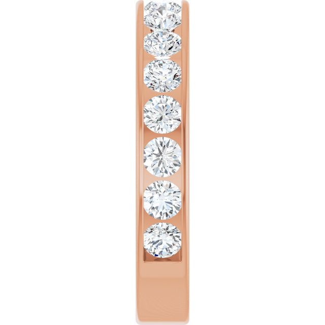 14K Gold Round Lab-Grown Diamond Channel-Set Anniversary Band – 3 mm Stones - Rose Gold - view 4