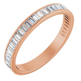 14K Gold Straight Baguette Lab-Grown Diamond Channel-Set Anniversary Band – 3x1.5 mm Stones - Rose Gold