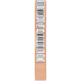 14K Gold Straight Baguette Lab-Grown Diamond Channel-Set Anniversary Band – 3x1.5 mm Stones - Rose Gold - view 4