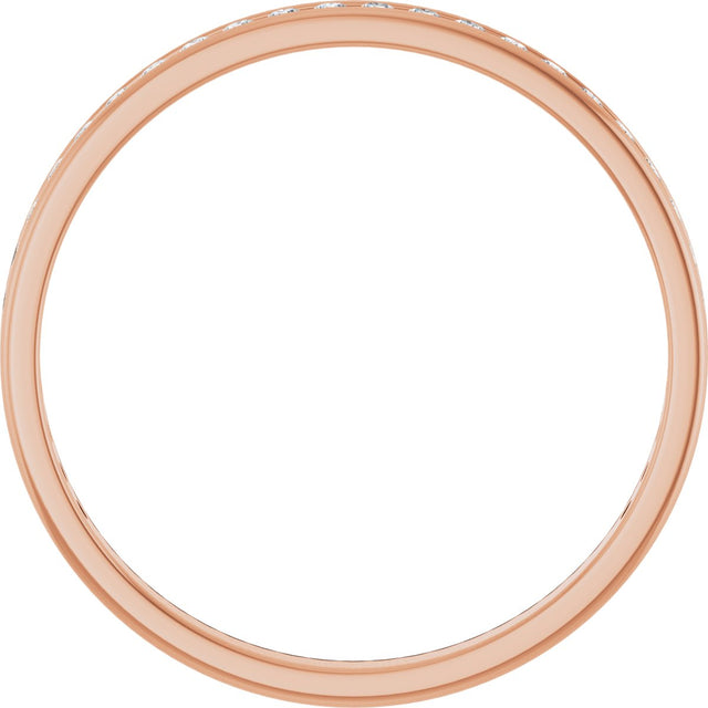 14K Gold Round Lab-Grown Diamond Channel-Set Anniversary Band – 1.5 mm Stones (1/2 CTW) - Rose Gold - view 2