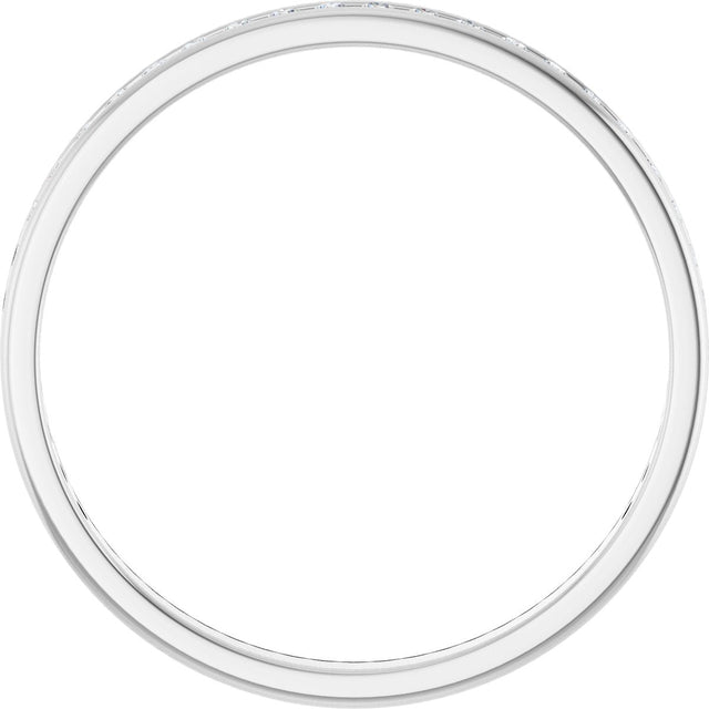 14K Gold Round Lab-Grown Diamond Channel-Set Anniversary Band – 1.5 mm Stones (1/2 CTW) - White Gold - view 2