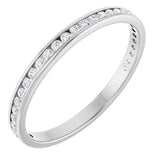 14K Gold Round Natural Diamond Channel-Set Anniversary Band – 1.5 mm Stones (1/2 CTW) - White Gold