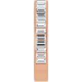 14K Gold Straight Baguette Natural Diamond Channel-Set Anniversary Band – 3x1.5 mm Stones - Rose Gold - view 4