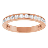 14K Gold Round Lab-Grown Diamond Channel-Set Anniversary Band – 3 mm Stones - Rose Gold - view 3