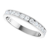 14K Gold Round Lab-Grown Diamond Channel-Set Anniversary Band – 3 mm Stones - White Gold - view 5