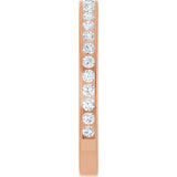 14K Gold Round Natural Diamond Channel-Set Anniversary Band – 2 mm Stones - Rose Gold - view 4