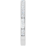 14K Gold Round Lab-Grown Diamond Channel-Set Anniversary Band – 2 mm Stones - White Gold - view 4