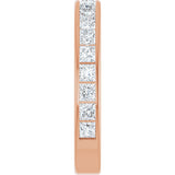 14K Gold Square Lab-Grown Diamond Channel-Set Anniversary Band – 2x2 mm Stones - Rose Gold - view 4