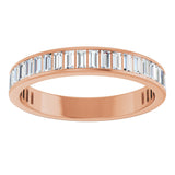 14K Gold Straight Baguette Lab-Grown Diamond Channel-Set Anniversary Band – 3x1.5 mm Stones - Rose Gold - view 3