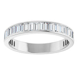 14K Gold Straight Baguette Lab-Grown Diamond Channel-Set Anniversary Band – 3x1.5 mm Stones - White Gold - view 3