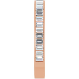 14K Gold Straight Baguette Lab-Grown Diamond Channel-Set Anniversary Band – 3x2 mm Stones - Rose Gold - view 4