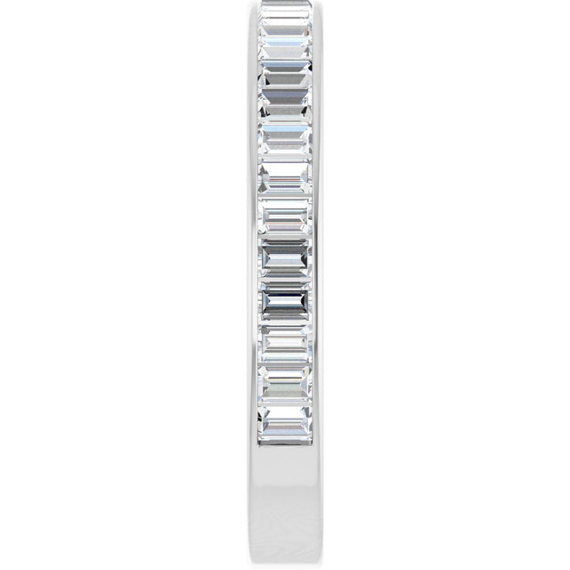 14K Gold Straight Baguette Lab-Grown Diamond Channel-Set Anniversary Band – 3x2 mm Stones - White Gold - view 4