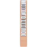 14K Gold Straight Baguette Lab-Grown Diamond Channel-Set Anniversary Band – 3x1.5 mm Stones - Rose Gold - view 4