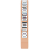 14K Gold Straight Baguette Natural Diamond Channel-Set Anniversary Band – 3x1.5 mm Stones - Rose Gold - view 4