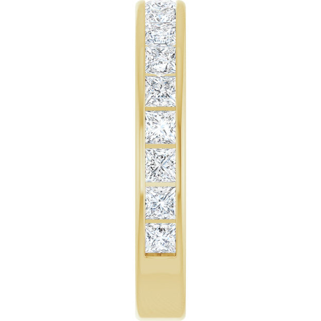 10K Gold Square Natural Diamond Channel-Set Anniversary Band – 1 1/8 CTW - Yellow Gold - view 4