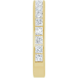 10K Gold Square Lab-Grown Diamond Channel-Set Anniversary Band – 2x2 mm Stones - Yellow Gold - view 4