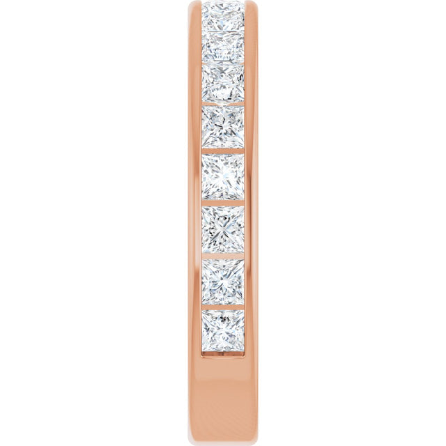 10K Gold Square Natural Diamond Channel-Set Anniversary Band – 9/10 CTW - Rose Gold - view 4
