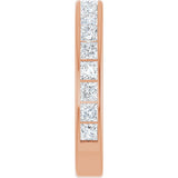 10K Gold Square Natural Diamond Channel-Set Anniversary Band – 1 1/4 CTW - Rose Gold - view 4