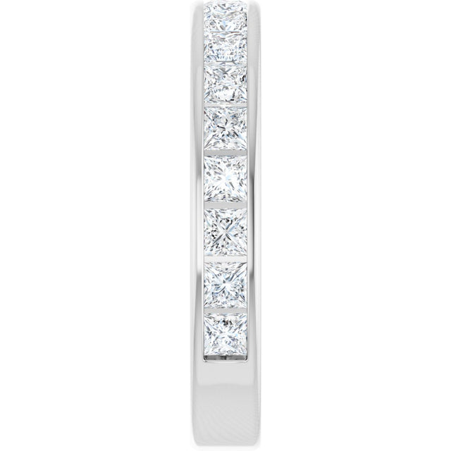 10K Gold Square Natural Diamond Channel-Set Anniversary Band – 1 CTW - White Gold - view 4
