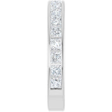 10K Gold Square Natural Diamond Channel-Set Anniversary Band – 1 1/8 CTW - White Gold - view 4