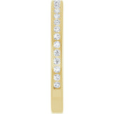 14K Gold Round Natural Diamond Channel-Set Anniversary Band – 1.5 mm Stones - Yellow Gold - view 4