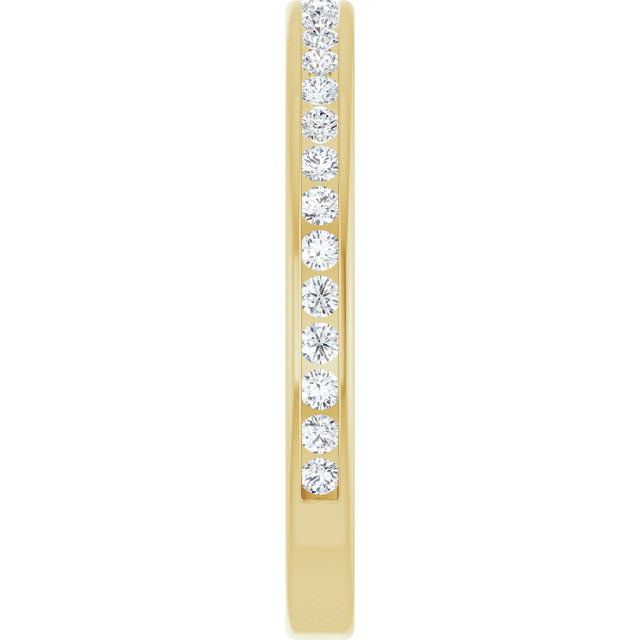 14K Gold Round Lab-Grown Diamond Channel-Set Anniversary Band – 1.5 mm Stones - Yellow Gold - view 4