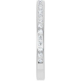 14K Gold Round Natural Diamond Channel-Set Anniversary Band – 1.5 mm Stones - White Gold - view 4