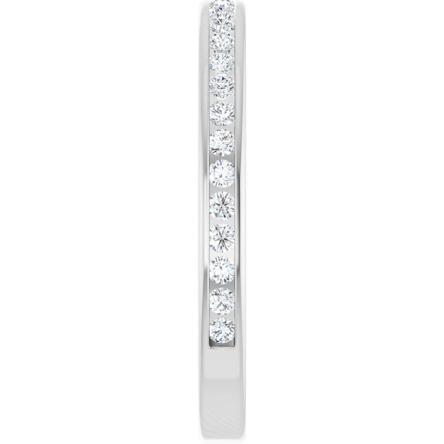 14K Gold Round Natural Diamond Channel-Set Anniversary Band – 1.5 mm Stones - White Gold - view 4