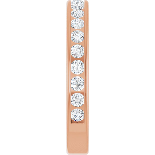 14K Gold Round Lab-Grown Diamond Channel-Set Anniversary Band – 2 mm Stones - Rose Gold - view 4