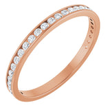 14K Gold Round Lab-Grown Diamond Channel-Set Anniversary Band – 2 mm Stones (7/8 CTW) - Rose Gold