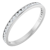14K Gold Round Natural Diamond Channel-Set Anniversary Band – 2 mm Stones (7/8 CTW) - White Gold
