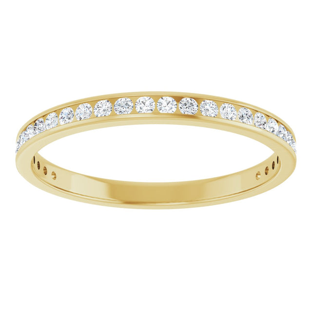 14K Gold Round Lab-Grown Diamond Channel-Set Anniversary Band – 2 mm Stones (7/8 CTW) - Yellow Gold - view 3