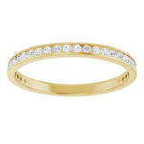 14K Gold Round Natural Diamond Channel-Set Anniversary Band – 2 mm Stones (7/8 CTW) - Yellow Gold - view 3